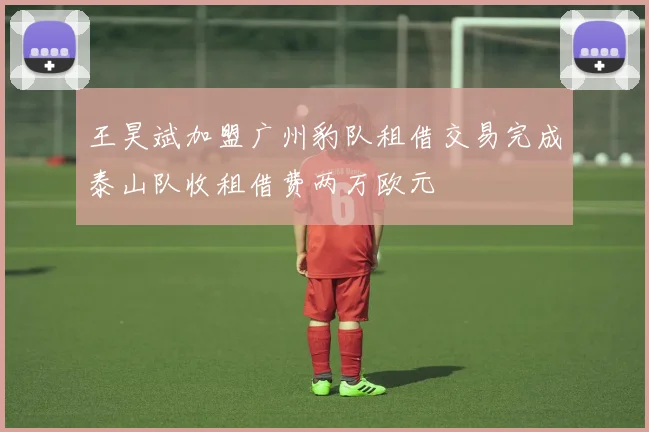 王昊斌加盟广州豹队租借交易完成泰山队收租借费两万欧元